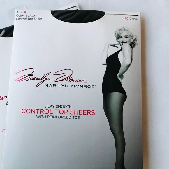 Marilyn Monroe Silky Smooth Control Top Sheers Pantyhose Black  "Price is Firm" - Picture 2 of 3